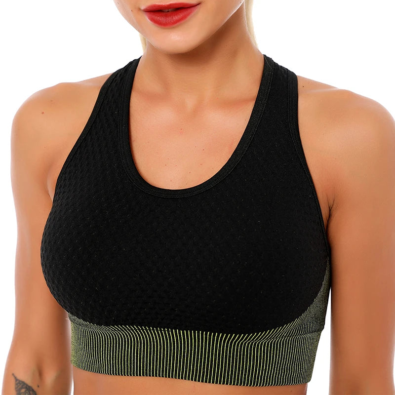 Sport Bra Sexy Back Padded Cross Straps Top Shockproof
