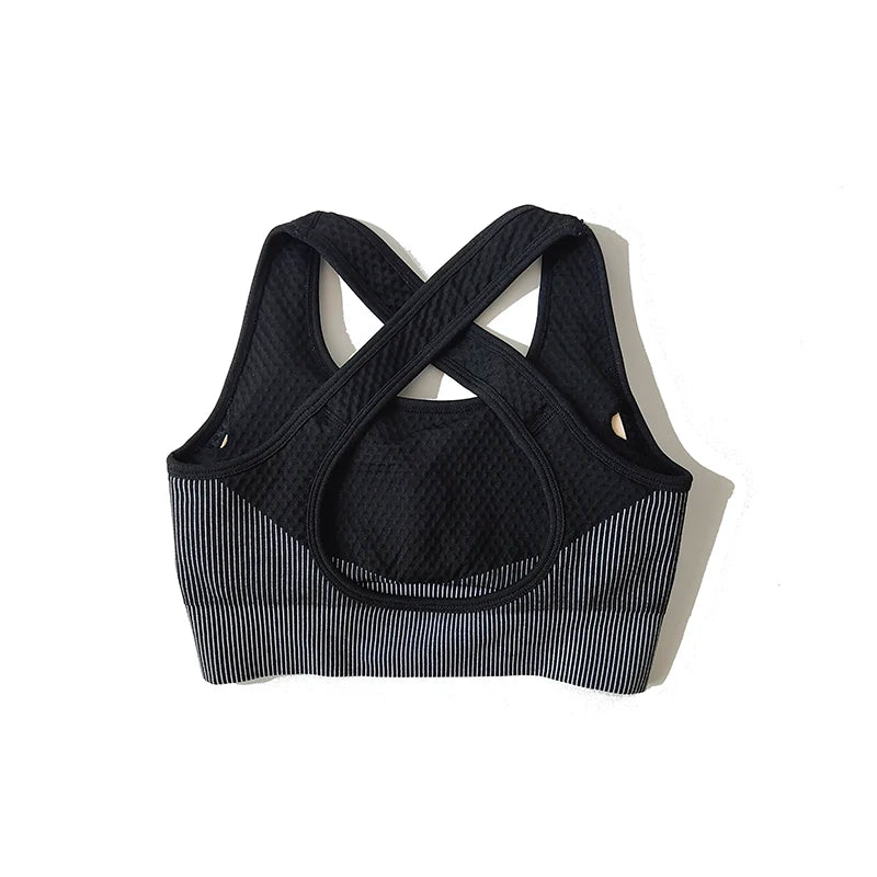 Sport Bra Sexy Back Padded Cross Straps Top Shockproof