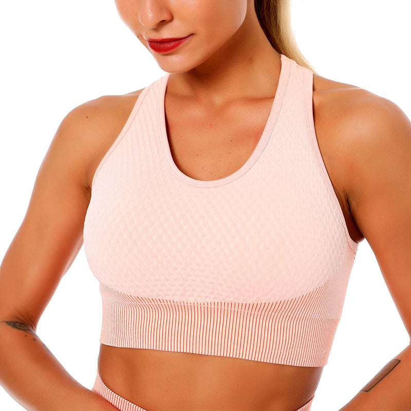 Sport Bra Sexy Back Padded Cross Straps Top Shockproof