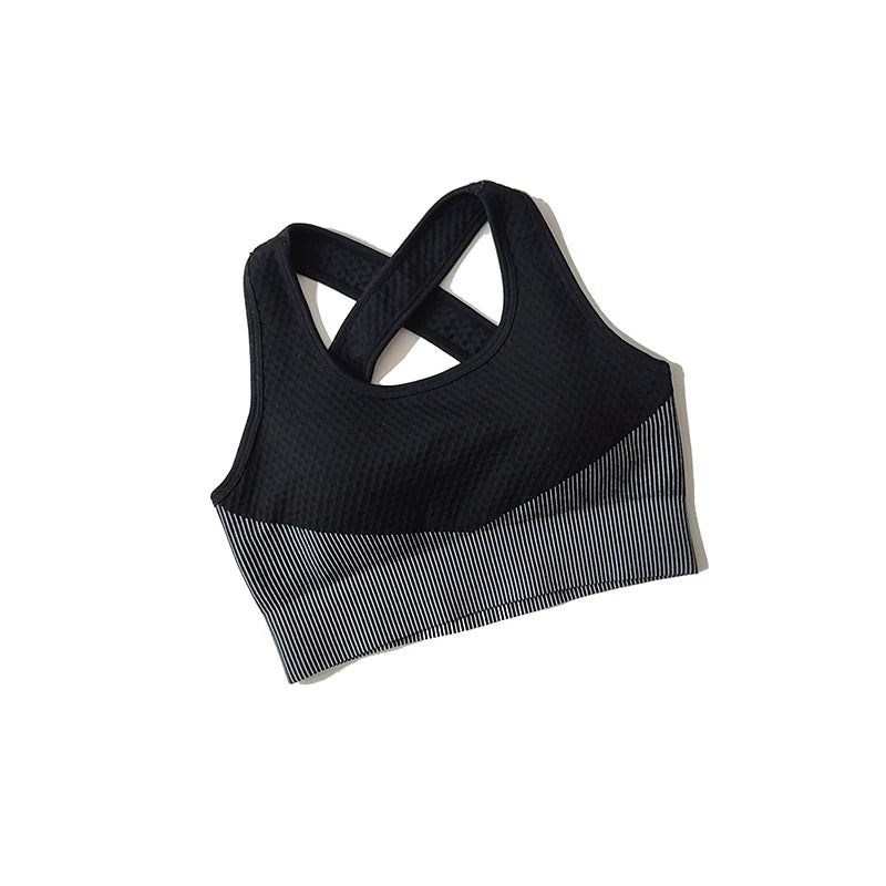 Sport Bra Sexy Back Padded Cross Straps Top Shockproof