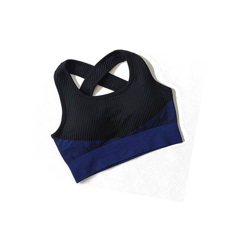 Sport Bra Sexy Back Padded Cross Straps Top Shockproof