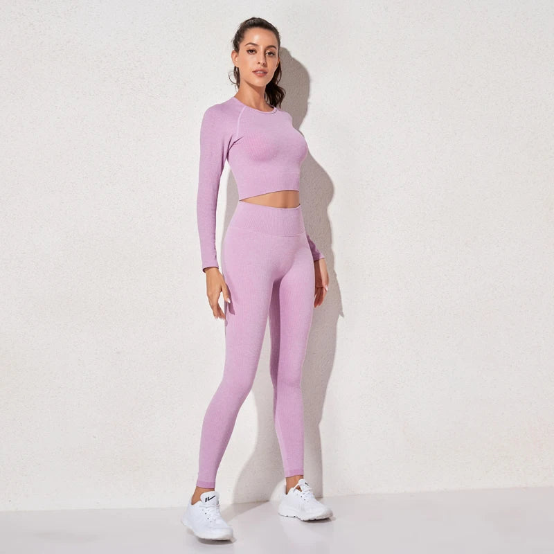 Women Sports Suitirends Ribbed Fashion Set