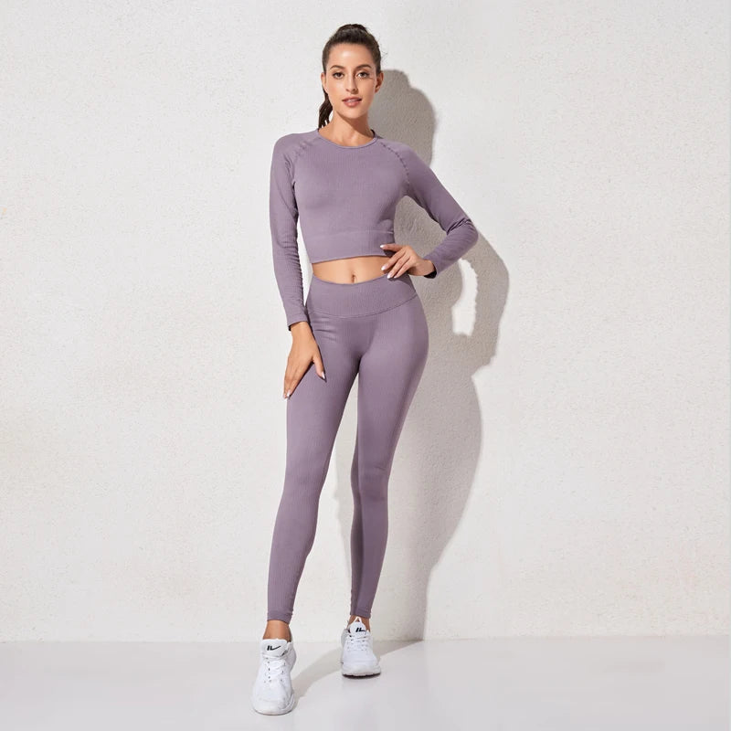 Women Sports Suitirends Ribbed Fashion Set