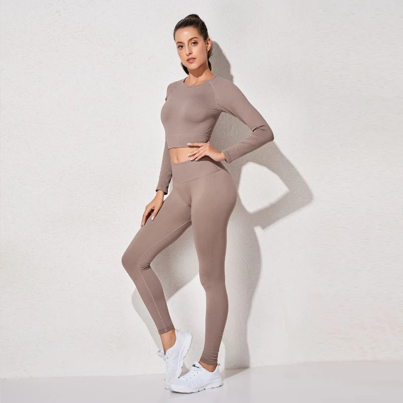 Women Sports Suitirends Ribbed Fashion Set