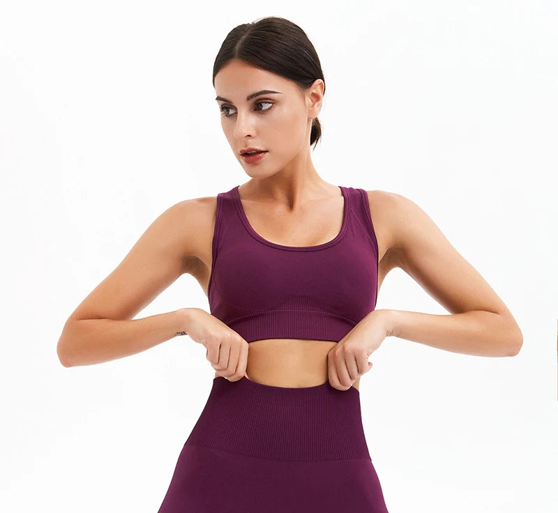 Tank Top Women Female Gym Yoga Bra Padded Sports Bra Removable Workout Push Up Crop Top Fitness Bra Athletic Sportswear
