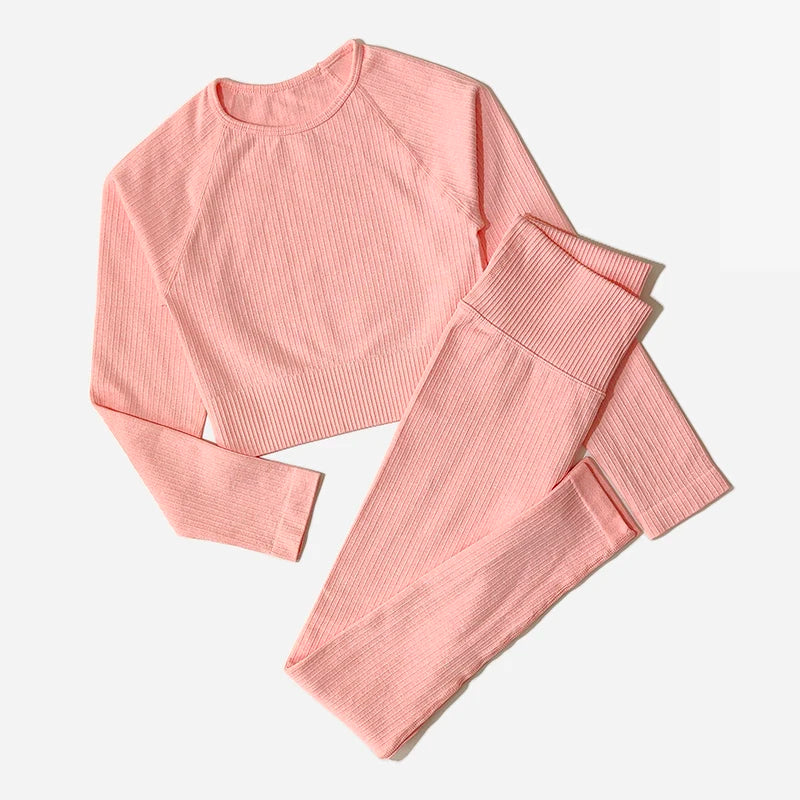 Women Sports Suitirends Ribbed Fashion Set