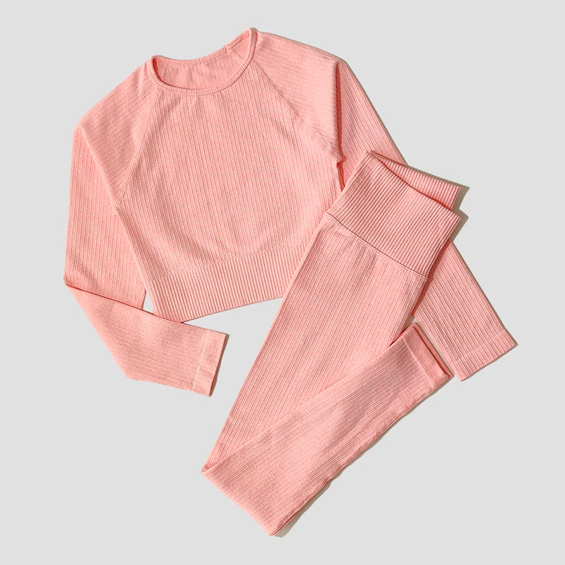 Women Sports Suitirends Ribbed Fashion Set