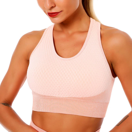 Sport Bra Sexy Back Padded Cross Straps Top Shockproof
