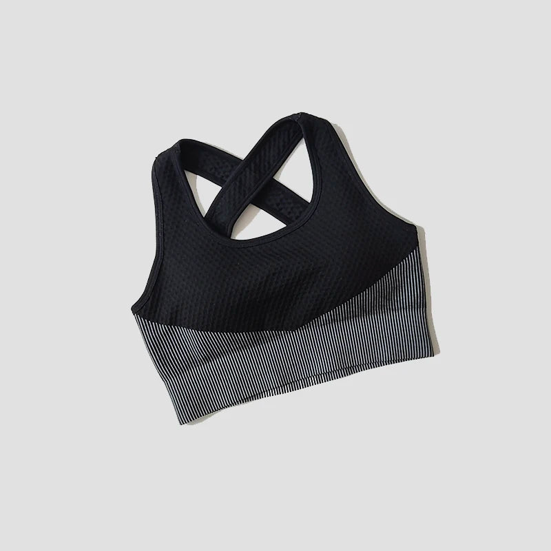 Sport Bra Sexy Back Padded Cross Straps Top Shockproof