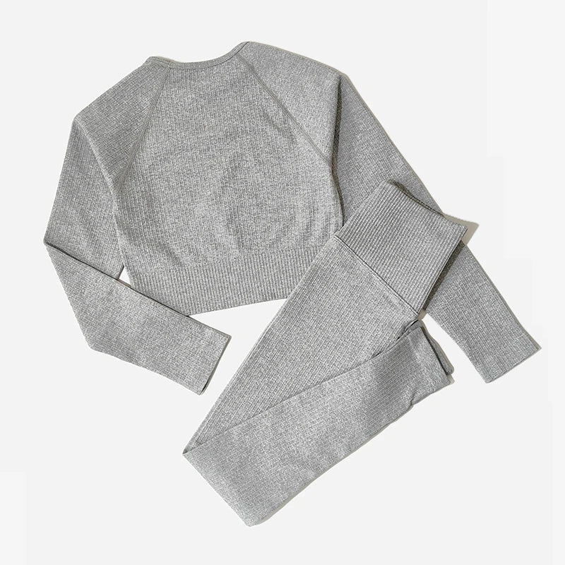 Women Sports Suitirends Ribbed Fashion Set