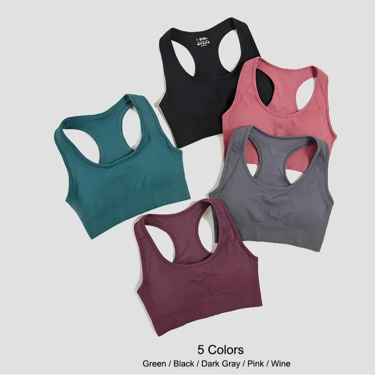 Tank Top Women Female Gym Yoga Bra Padded Sports Bra Removable Workout Push Up Crop Top Fitness Bra Athletic Sportswear