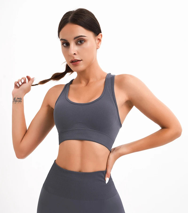 Tank Top Women Female Gym Yoga Bra Padded Sports Bra Removable Workout Push Up Crop Top Fitness Bra Athletic Sportswear