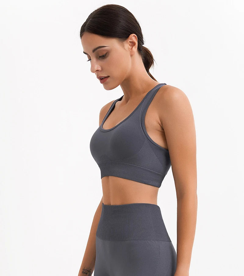Tank Top Women Female Gym Yoga Bra Padded Sports Bra Removable Workout Push Up Crop Top Fitness Bra Athletic Sportswear