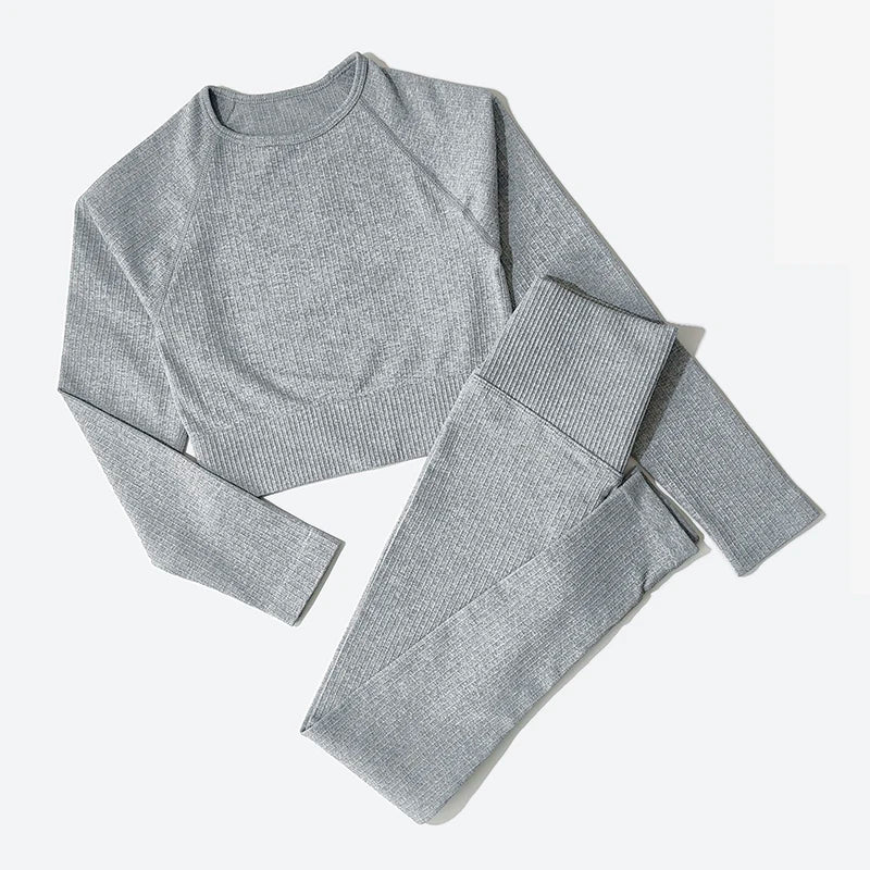 Women Sports Suitirends Ribbed Fashion Set