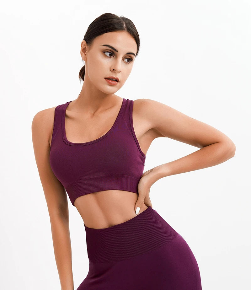Tank Top Women Female Gym Yoga Bra Padded Sports Bra Removable Workout Push Up Crop Top Fitness Bra Athletic Sportswear