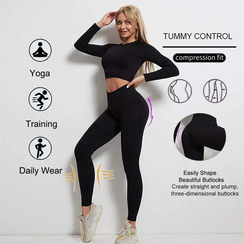 Women Sports Suitirends Ribbed Fashion Set