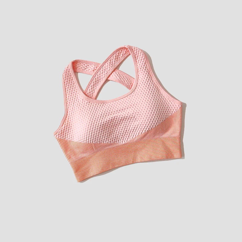 Sport Bra Sexy Back Padded Cross Straps Top Shockproof