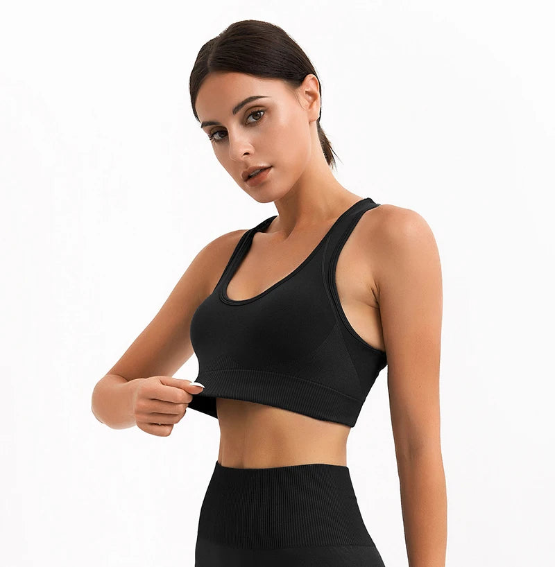 Tank Top Women Female Gym Yoga Bra Padded Sports Bra Removable Workout Push Up Crop Top Fitness Bra Athletic Sportswear