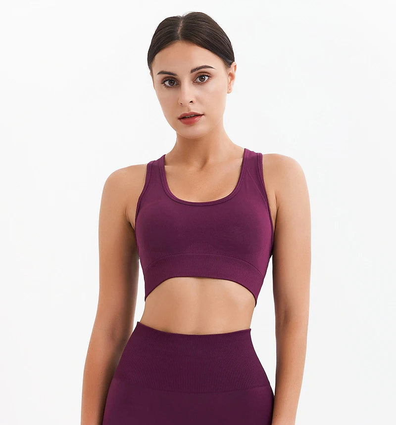 Tank Top Women Female Gym Yoga Bra Padded Sports Bra Removable Workout Push Up Crop Top Fitness Bra Athletic Sportswear