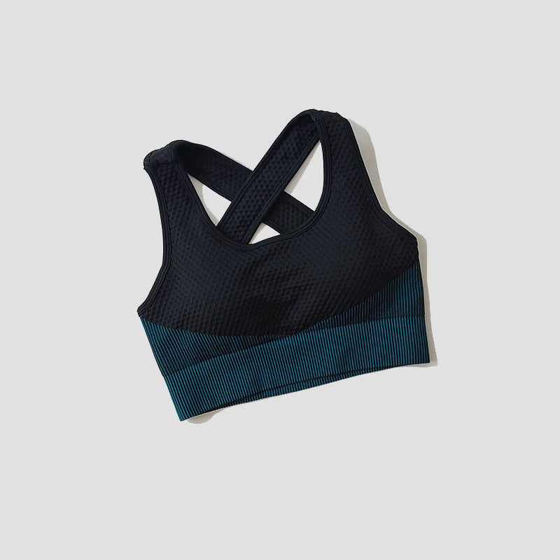 Sport Bra Sexy Back Padded Cross Straps Top Shockproof