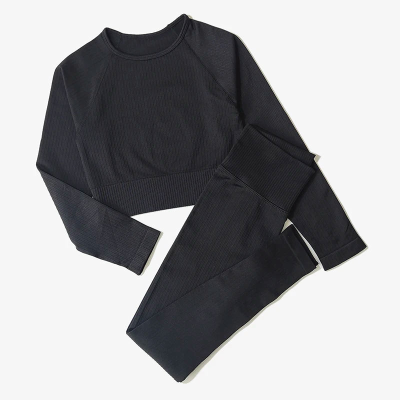 Women Sports Suitirends Ribbed Fashion Set