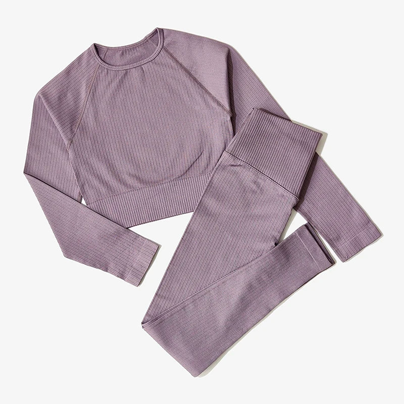 Women Sports Suitirends Ribbed Fashion Set