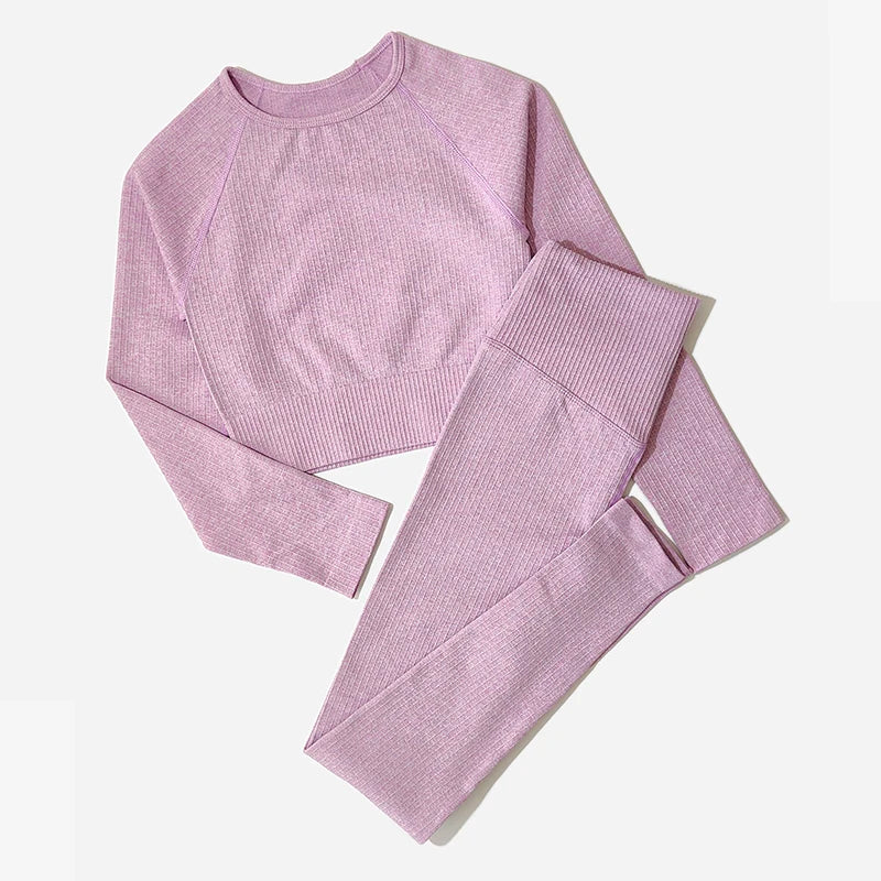 Women Sports Suitirends Ribbed Fashion Set