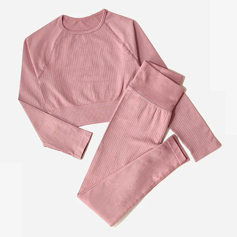 Women Sports Suitirends Ribbed Fashion Set
