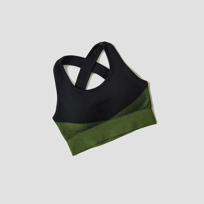 Sport Bra Sexy Back Padded Cross Straps Top Shockproof