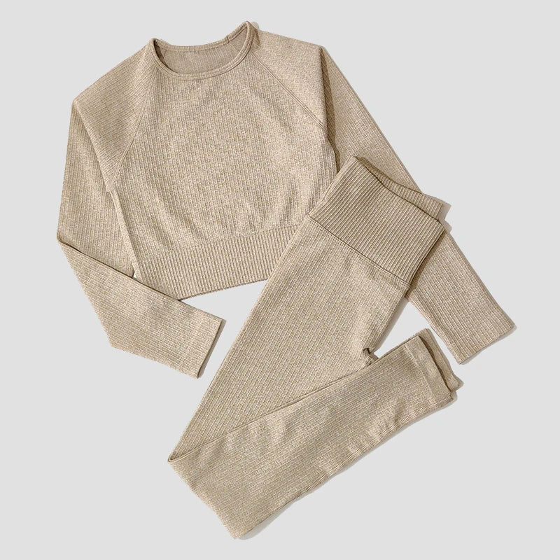 Women Sports Suitirends Ribbed Fashion Set