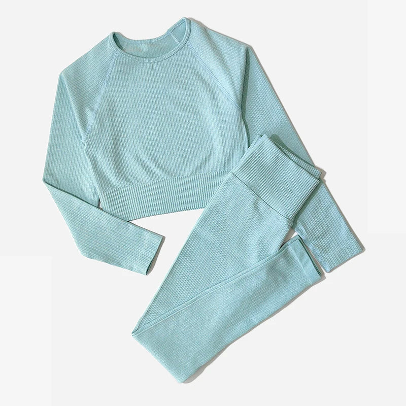 Women Sports Suitirends Ribbed Fashion Set