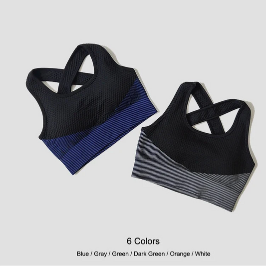 Sport Bra Sexy Back Padded Cross Straps Top Shockproof