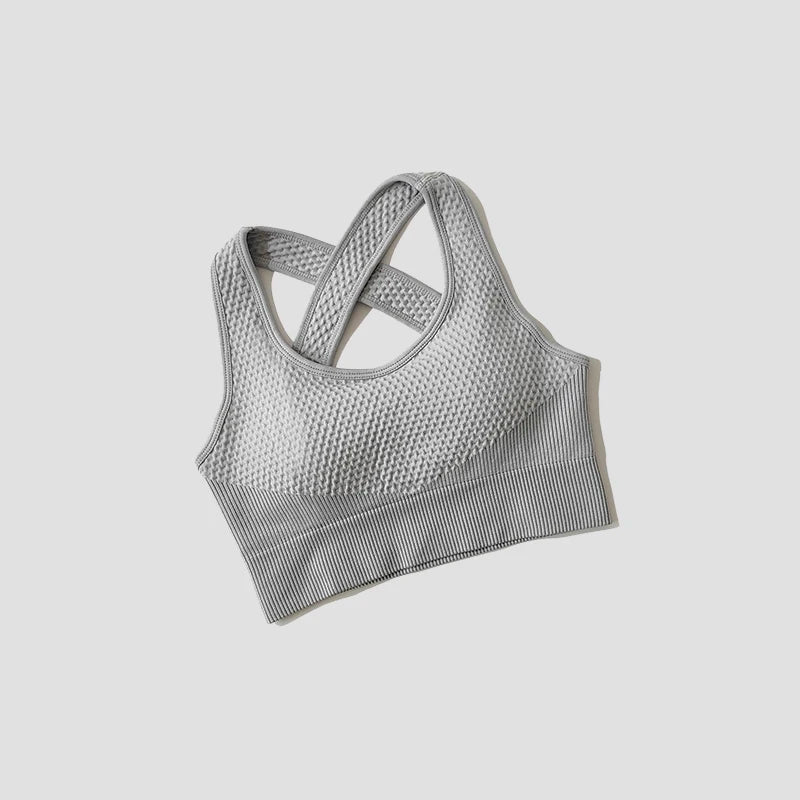 Sport Bra Sexy Back Padded Cross Straps Top Shockproof