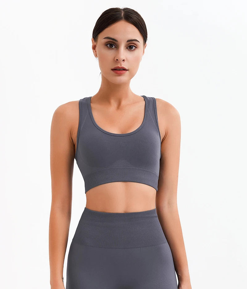 Tank Top Women Female Gym Yoga Bra Padded Sports Bra Removable Workout Push Up Crop Top Fitness Bra Athletic Sportswear