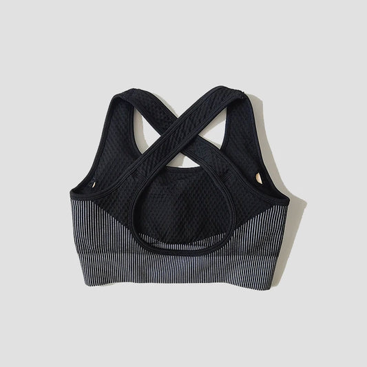 Sport Bra Sexy Back Padded Cross Straps Top Shockproof