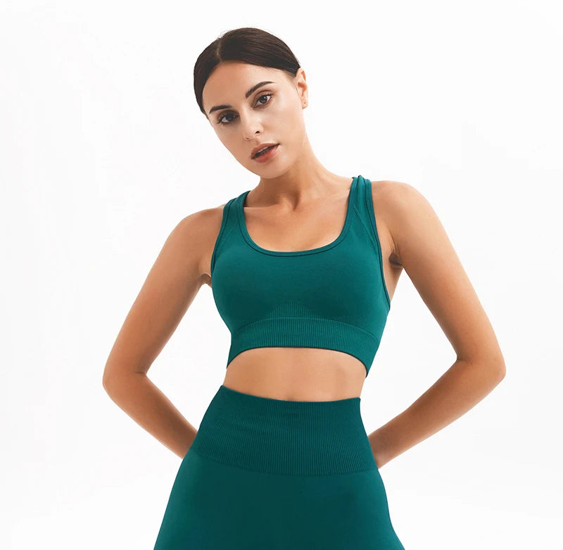 Tank Top Women Female Gym Yoga Bra Padded Sports Bra Removable Workout Push Up Crop Top Fitness Bra Athletic Sportswear